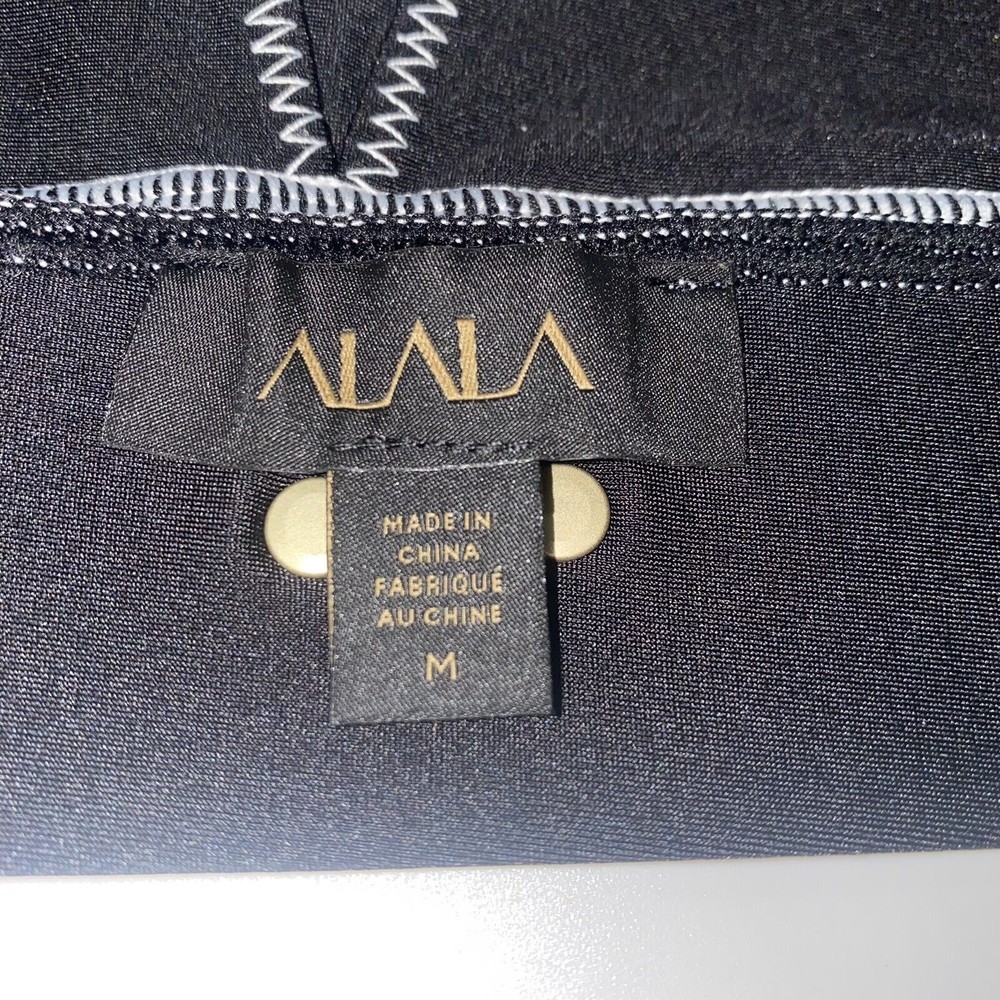 Alala Revolve Surf Sports Bra Racer Back Black Contrast Stitching Size Medium - Picture 5 of 7